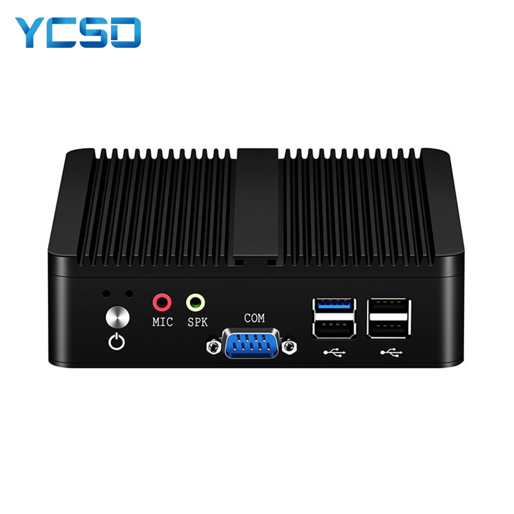 YCSD Fanless Mini PC Dual LAN Celeron N2810 J1900 Mini Computer 2*Gigabit LAN Windows 7 10 WIFI HDMI USB Desktop Micro Htpc Nuc