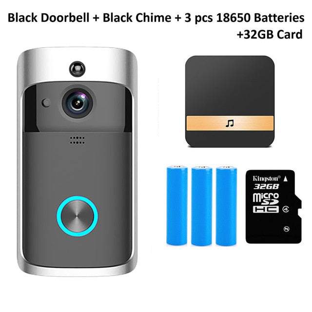 Wsdcam Smart Doorbell Camera Wifi Wireless Call Intercom Video-Eye for Apartments Door Bell Ring for Phone Home Security Cameras