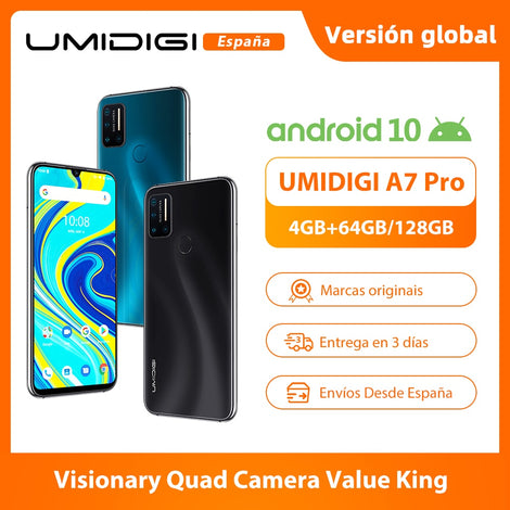 UMIDIGI A7 Pro Quad Camera Andriod 10 OS 6.3" FHD+ Full Screen 64GB/128GB ROM LPDDR4X Octa Core Processor Global Version Phone