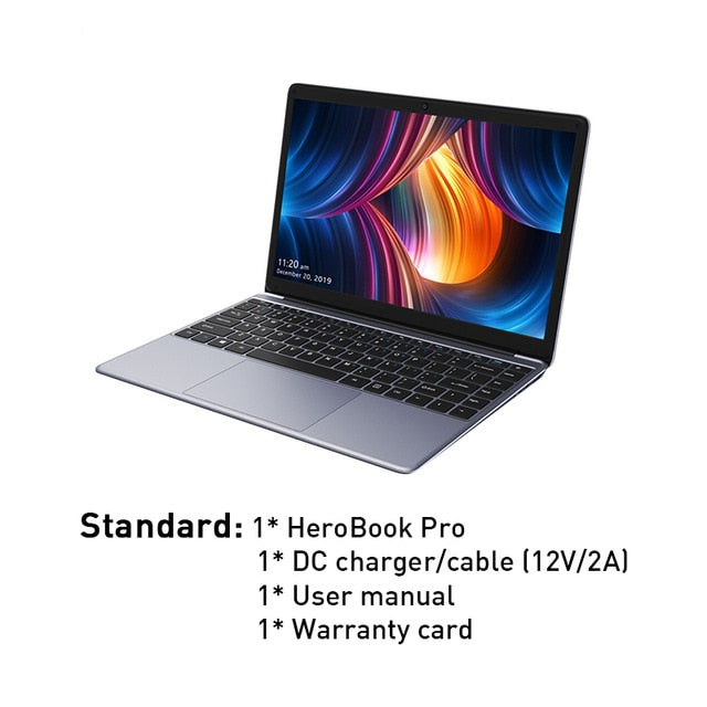 CHUWI HeroBook Pro 14.1 inch Full laminated IPS Screen Computer Intel N4000 Dual Core 8GB 256GB Windows 10 NoteBook