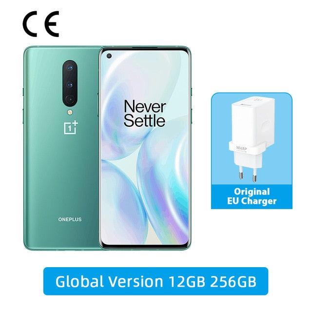 Global Rom OnePlus 8 5G Smartphone Snapdragon 865 Octa Core 6.55'' 90Hz AMOLED Screen 48MP Triple Cams 4300mAh Warp Charge 30T