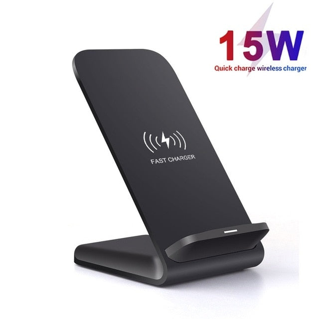 15W Qi Wireless Charger Stand For iPhone 12 Mini 11 Pro XS MAX XR X 8 Samsung S20 S10 Fast Charging Dock Station Phone Charger