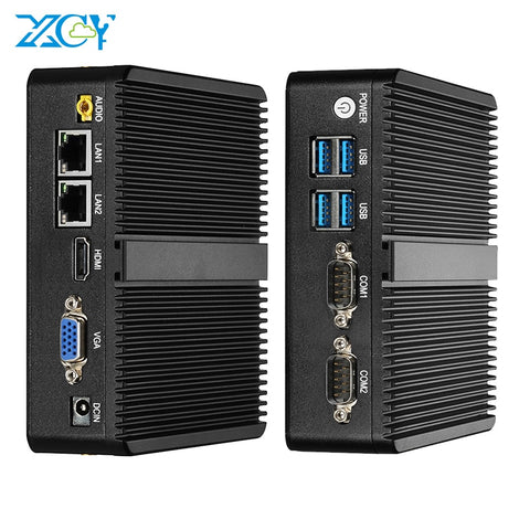 Fanless Mini PC Intel Celeron J1900 Windows 10 Dual NIC Gigabit Etherent 2x RS232 HDMI VGA WiFi 4xUSB Linux Industrial Computer