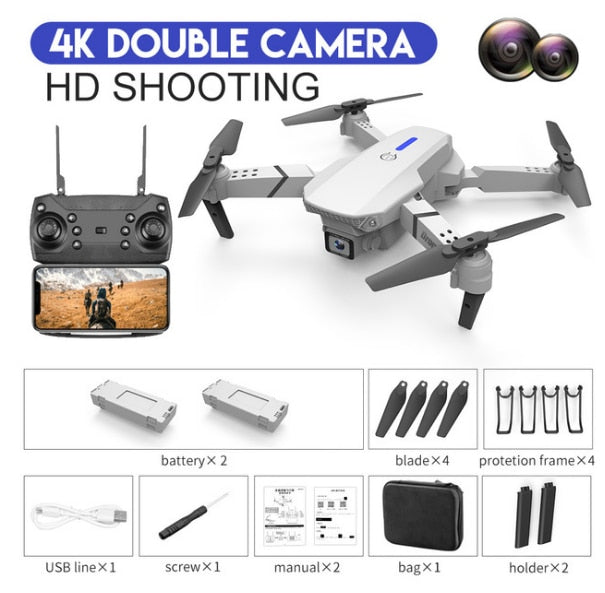 LSRC 2020 New Quadcopter Drone E525 HD 4K 1080P Camera and WiFi FPV HeightKeeping RC Foldable Quadcopter Dron Toy Gift
