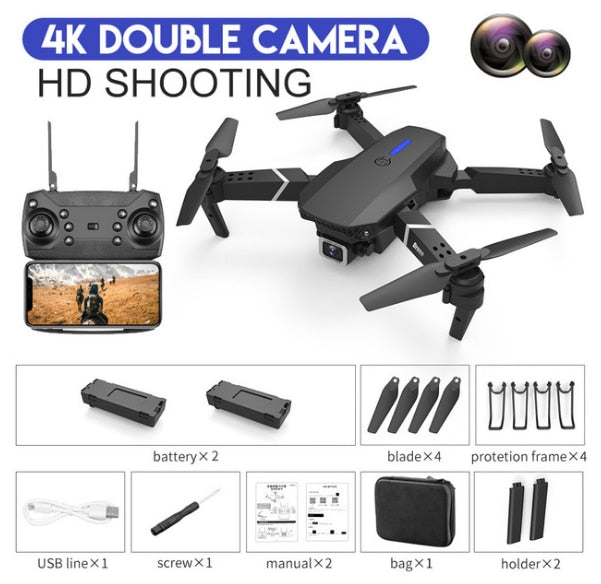 LSRC 2020 New Quadcopter Drone E525 HD 4K 1080P Camera and WiFi FPV HeightKeeping RC Foldable Quadcopter Dron Toy Gift