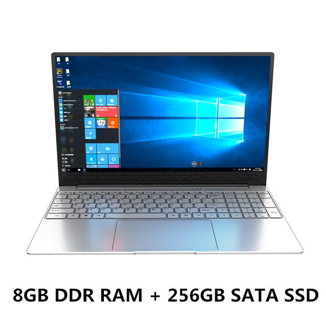 1920X1080P 15.6 inch Cheap Laptop DDR4 8GB RAM 128GB 256GB 512GB 1TB SSD Notebook J4125 Quad Core Bluetooth 4.0  2.4G +5G Wifi