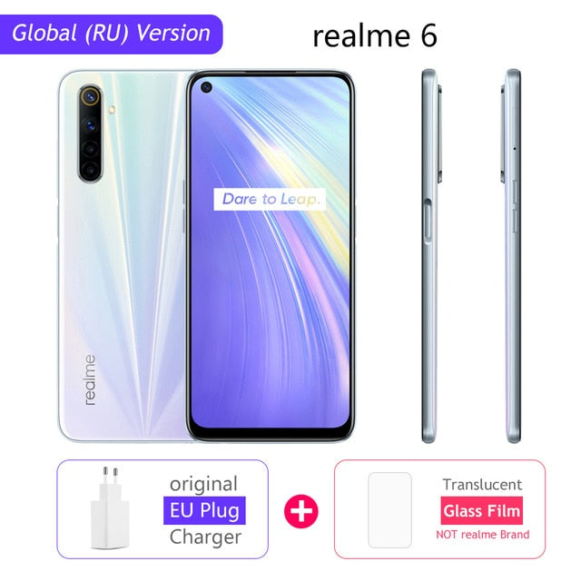realme 6 NFC Global Version 4GB 128GB Mobile Phone 90Hz Display Helio G90T 30W Flash Charge 64MP Camera Telephone Android Phones