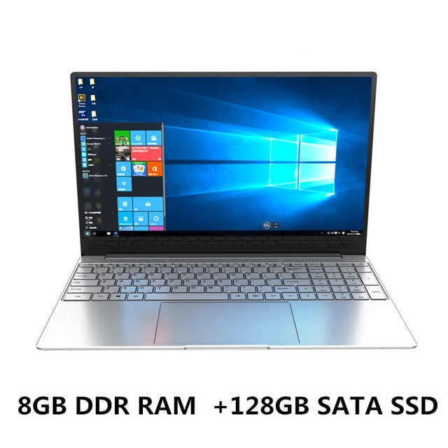 15.6 inch Laptop 8GB RAM 128GB 512GB 256GB 1TB SSD for Intel Celeron J4125 Windows 10 pro Computer With Bluetooth 0.3MP Camera