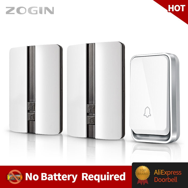 ZOGIN Wireless Call Home Waterproof Calling Bell For Door Smart Doorbell No Batte Cordless Ring Dong Chime House timbre casa