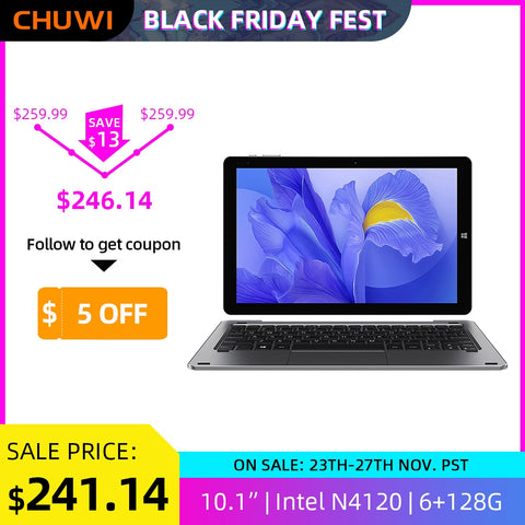 CHUWI Hi10 XR 10.1 Inch FHD Screen Intel Celeron Quad Core 6GB RAM