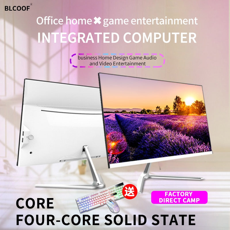 all-in-one computer Ultra-thin 19 inch monitor core i3 office home Desktop PC Factory Price mainframe complete set support wifi