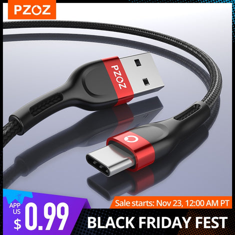 PZOZ usb c cable type c cable Fast Charging Data Cord Charger usb cable c  For Samsung s10 s9 A51 xiaomi mi 10 redmi note 9s 8t