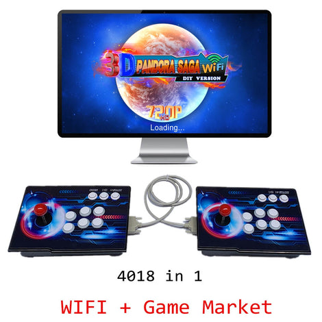 3D Pandora Saga Box WIFI 4018 in 1 Save Function Multiplayer Joysticks Separate Style Arcade Game Console Cabinet 4 Players