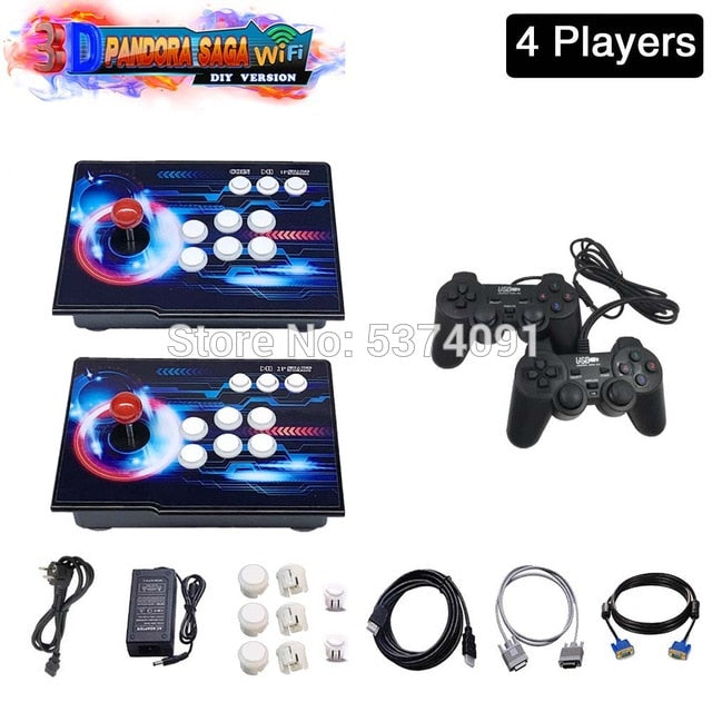 3D Pandora Saga Box WIFI 4018 in 1 Save Function Multiplayer Joysticks Separate Style Arcade Game Console Cabinet 4 Players