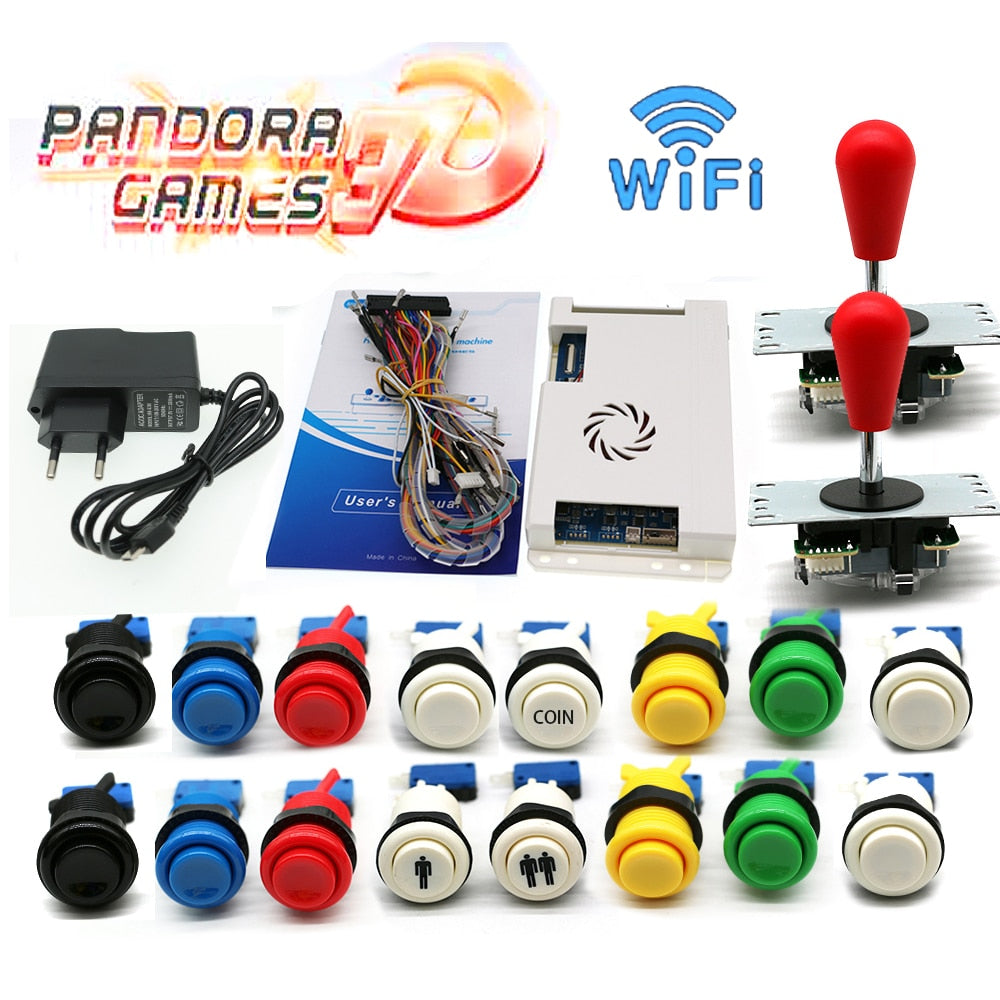 Free Shipping Home Arcade Kit Sega Box 12 3188 In 1 Game Board 3D Wifi Pandora 4018 in 1 Game Joystick  Console DIY Machine