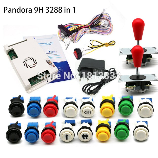 Free Shipping Home Arcade Kit Sega Box 12 3188 In 1 Game Board 3D Wifi Pandora 4018 in 1 Game Joystick  Console DIY Machine