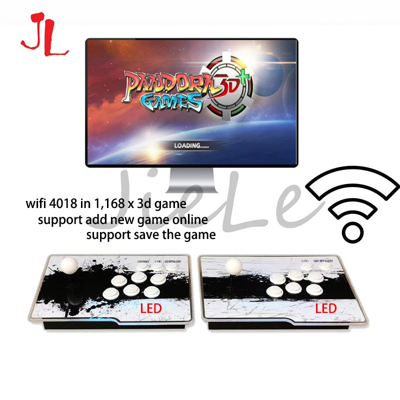 Newest 3D Games Pandora Arcad Game console 4018 in 1 with WIFI PCB Board LED controller with Joystick Button VGA/HDMI to TV