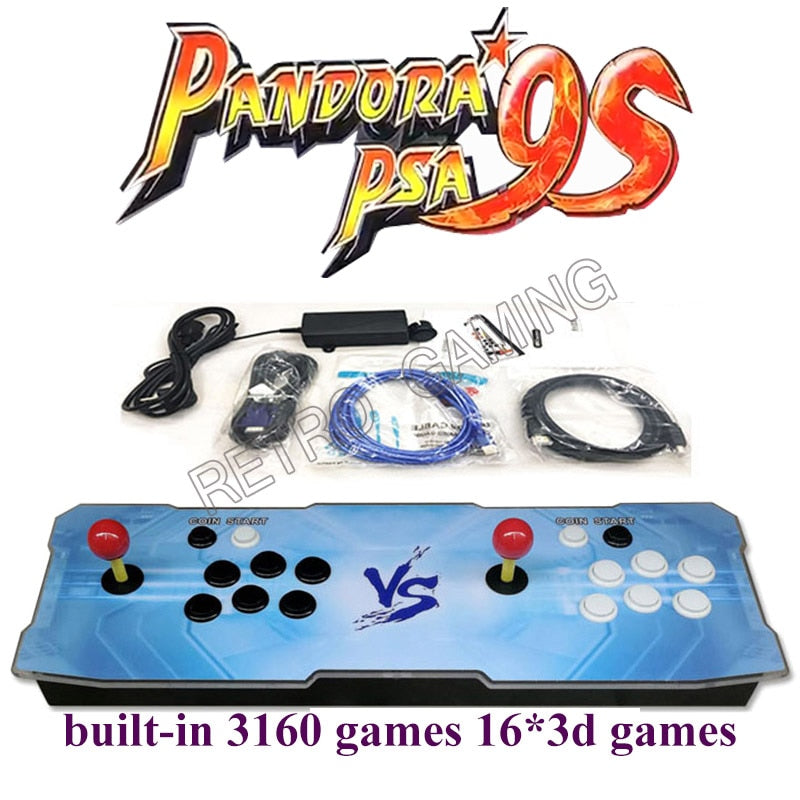 Arcade Video Console Pandora 9S 3160 in 1 PCB Board 16pcs 3d Games Retro Joystick Controller 6 Button & Sticker Custom HDMI VGA