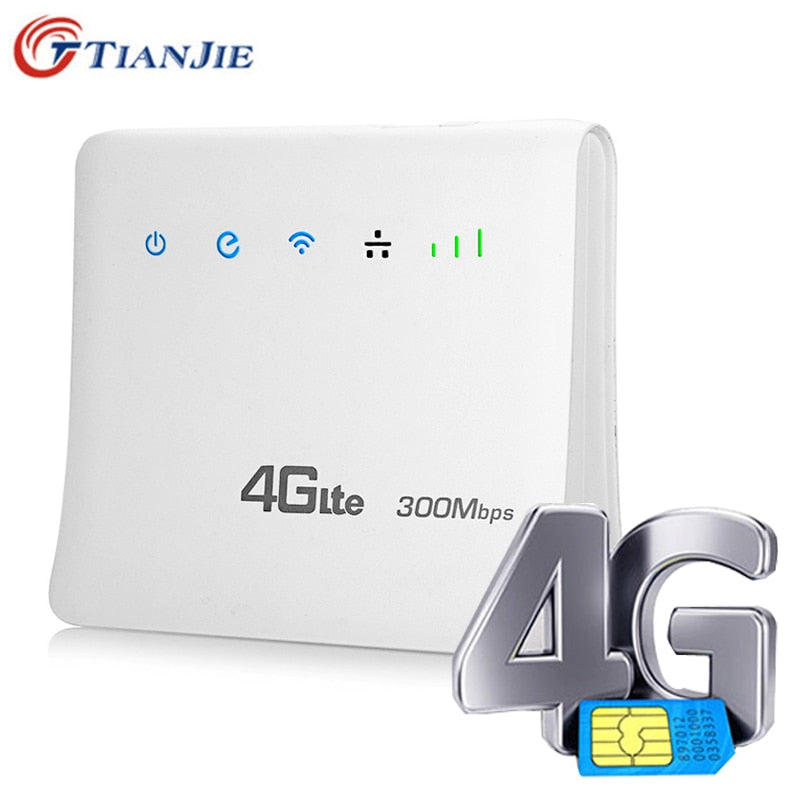 Unlocked 300Mbps Wifi Routers 4G LTE CPE Mobile Router with LAN Port Support  SIM card Portable Wireless Router WiFi Router