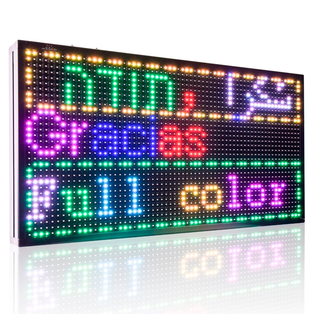 P10 Full Color SMD 32 * 64 pixel LED Display board / digital writing shop LED Advertising sign